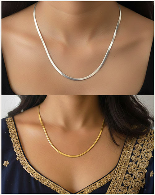 Combo Snack Chain Anti-Tarnish Gold & Silver Plated