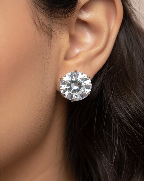Crystal White Diamond Look Stud Earrings