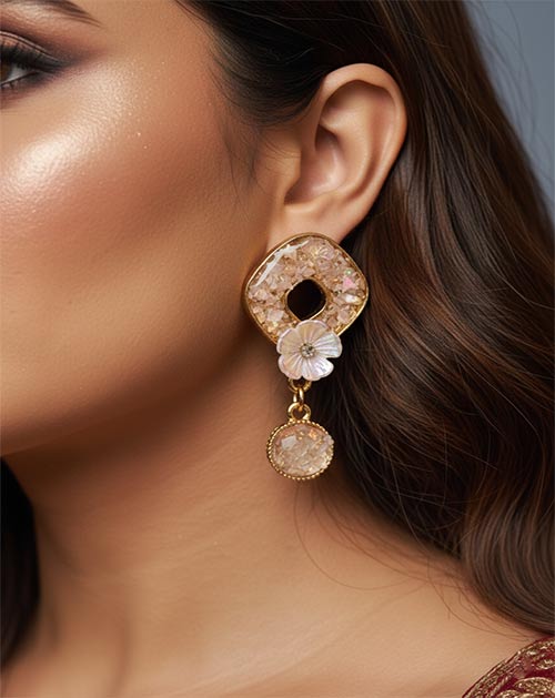 Rose Light Petal Bloom Earrings