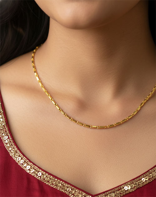Slim Box-Link Gold Plated Brass Chain